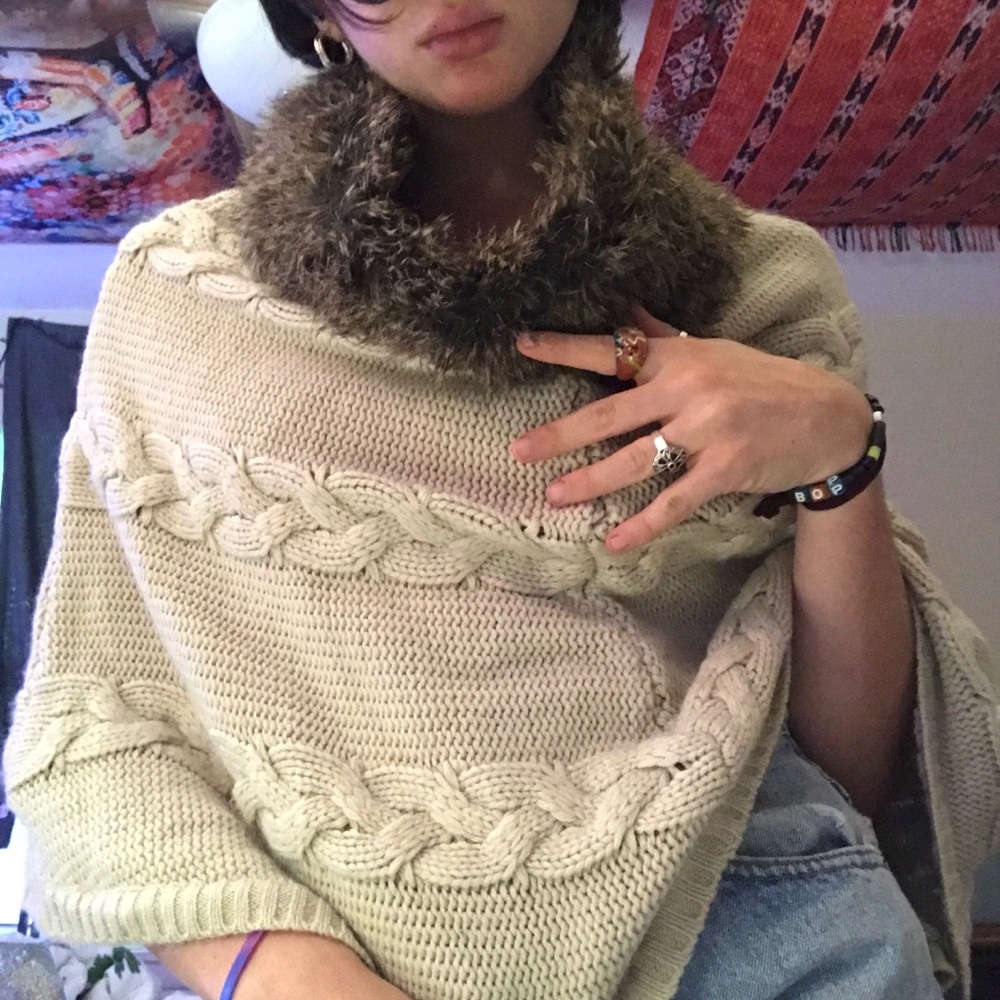 anthropology poncho sweater
